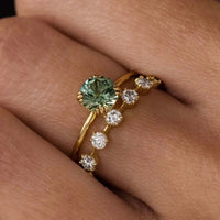 1 Carat Moissanite 925 Sterling Silver 2pcs Ring Set - Coolpeacock