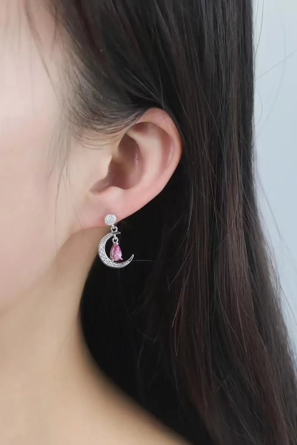 1 Carat Moissanite 925 Sterling Silver Moon & Star Earrings - Coolpeacock