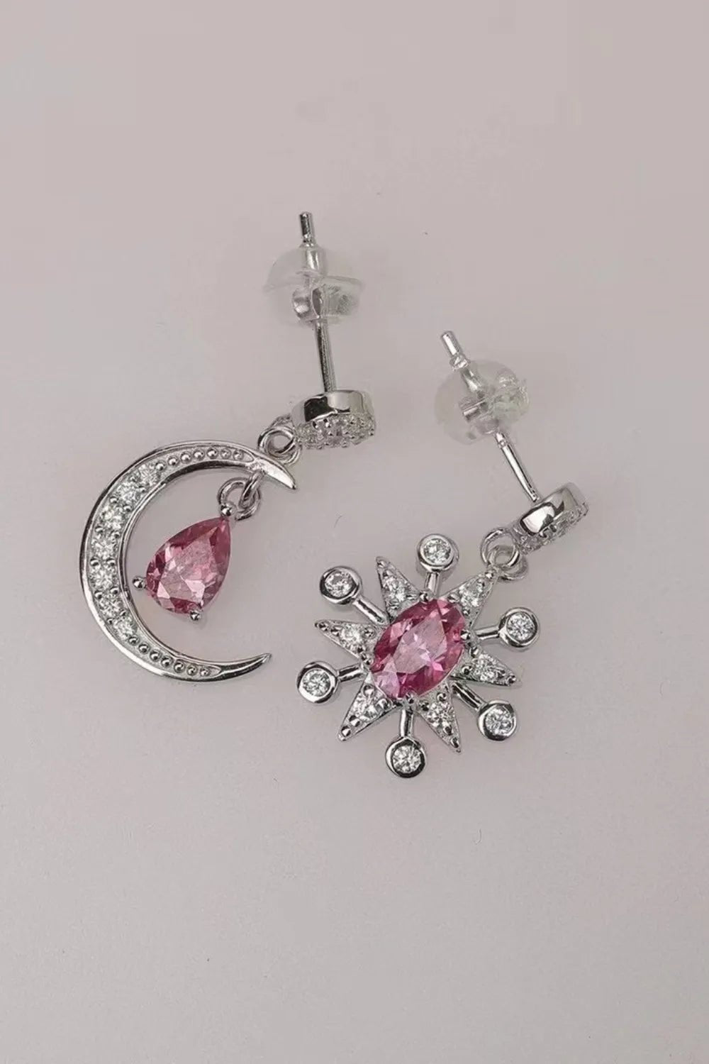 1 Carat Moissanite 925 Sterling Silver Moon & Star Earrings - Coolpeacock