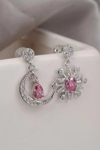 1 Carat Moissanite 925 Sterling Silver Moon & Star Earrings - Coolpeacock