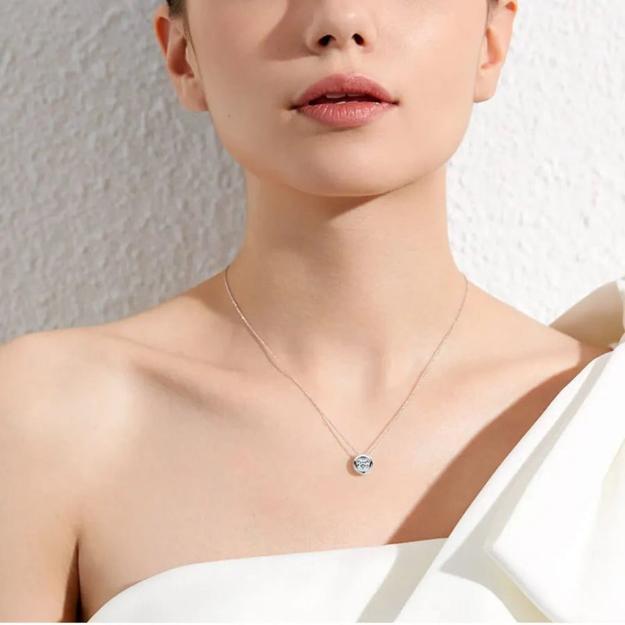 1 Carat Moissanite 925 Sterling Silver Necklace - Coolpeacock