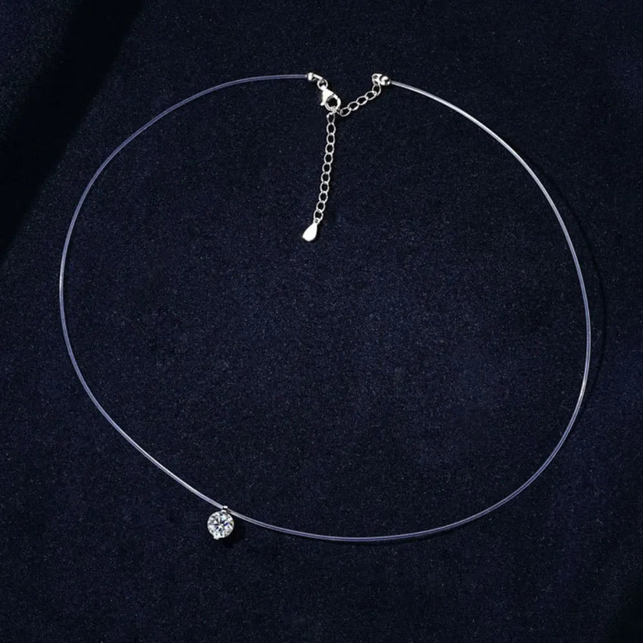 1 Carat Moissanite 925 Sterling Silver Necklace - Coolpeacock