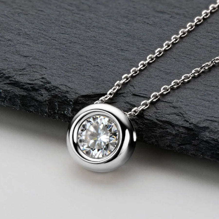 1 Carat Moissanite 925 Sterling Silver Necklace - Coolpeacock