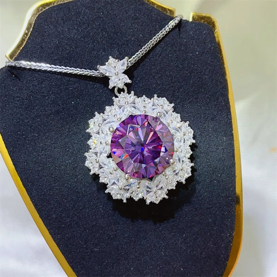 10 Carat Moissanite 925 Sterling Silver Necklace - Coolpeacock