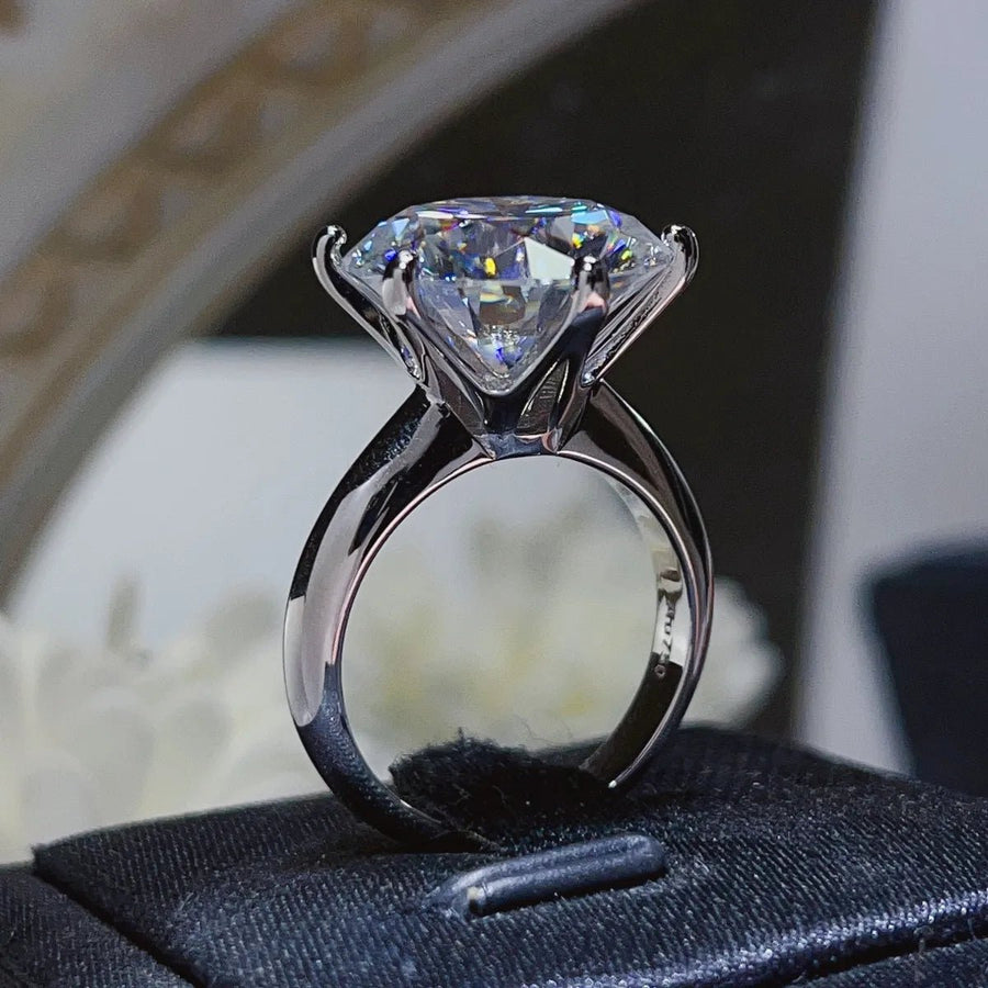 10 Carat Moissanite 925 Sterling Silver Ring - Coolpeacock