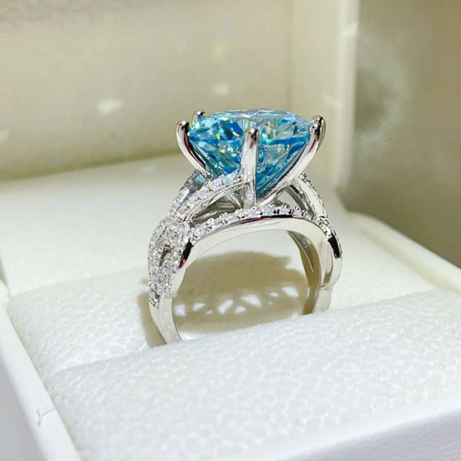 10 Carat Moissanite 925 Sterling Silver Ring - Coolpeacock