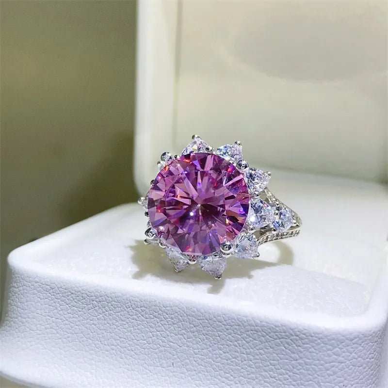 10 Carat Moissanite Zircon 925 Sterling Silver Ring - Coolpeacock