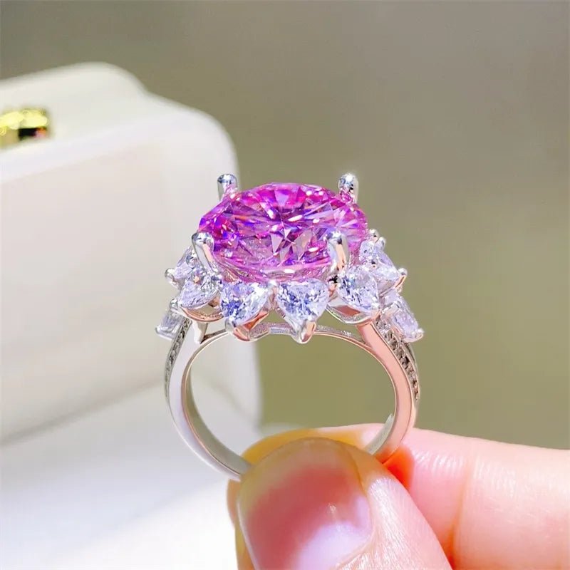 10 Carat Moissanite Zircon 925 Sterling Silver Ring - Coolpeacock