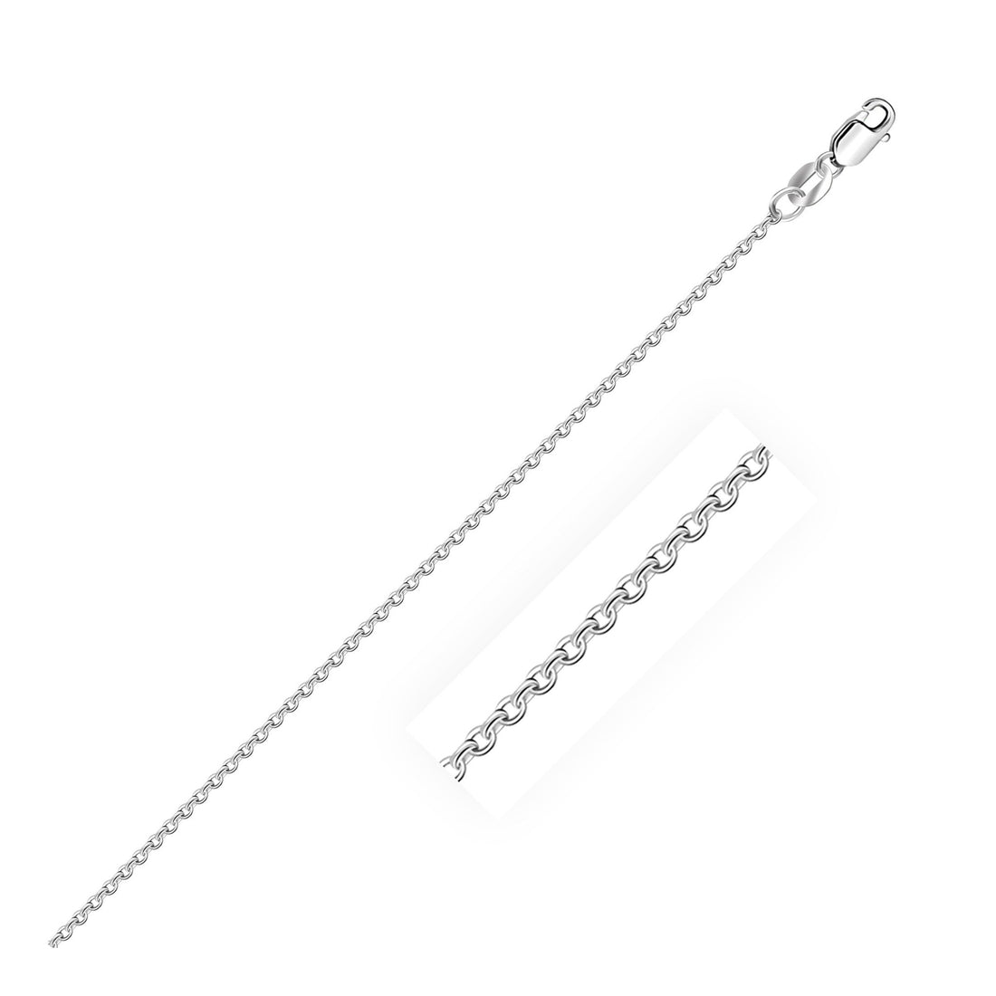 10k White Gold Cable Chain (1.10 mm) - Coolpeacock