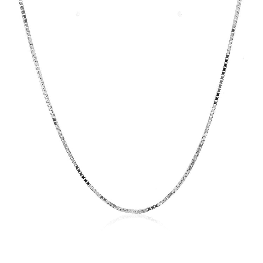 10k White Gold Classic Box Chain (0.94 mm) - Coolpeacock