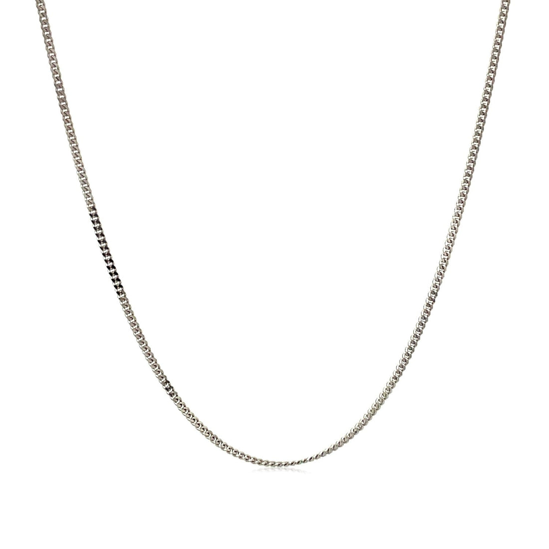 10k White Gold Gourmette Chain 1.0mm (1.00 mm) - Coolpeacock