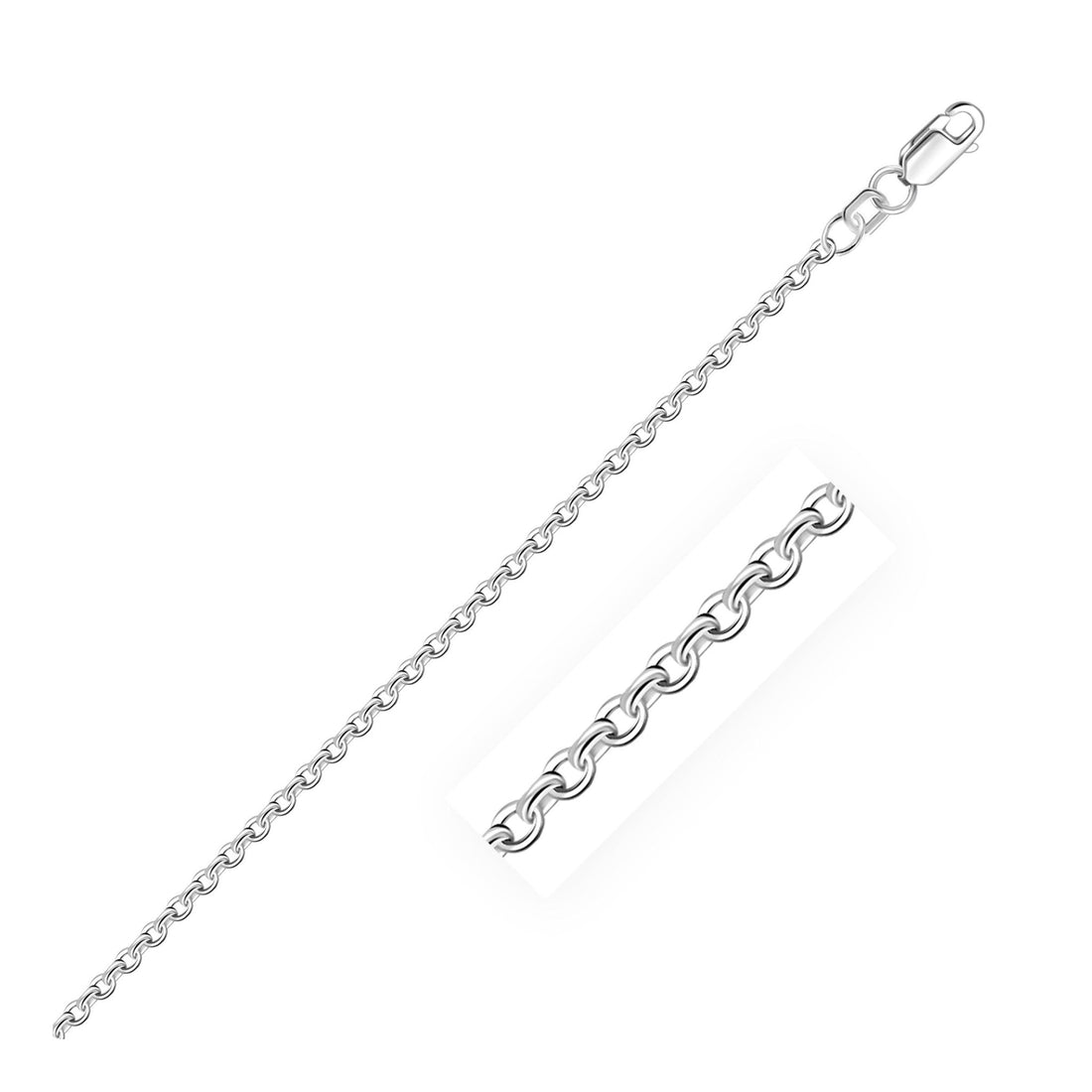 10k White Gold Rolo Chain (2.40 mm) - Coolpeacock