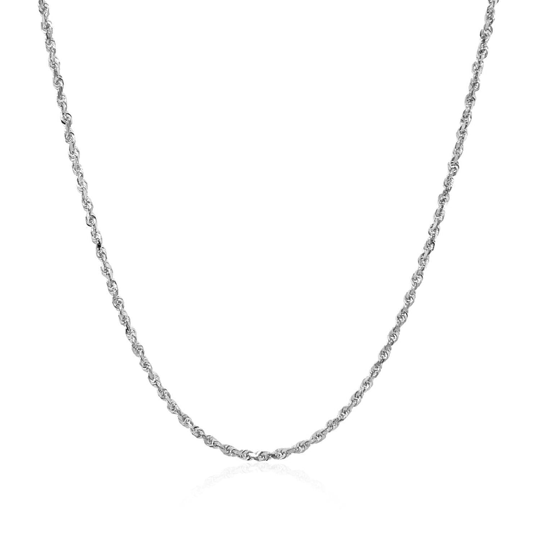 10k White Gold Solid Diamond Cut Rope Chain (1.40 mm) - Coolpeacock