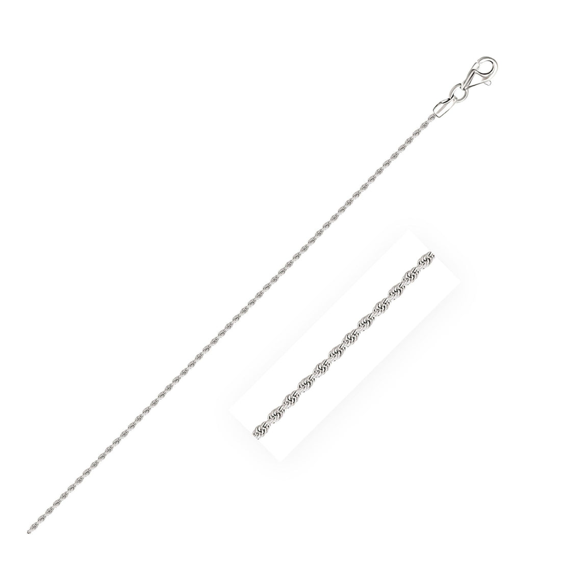 10k White Gold Solid Diamond Cut Rope Chain (1.60 mm) - Coolpeacock