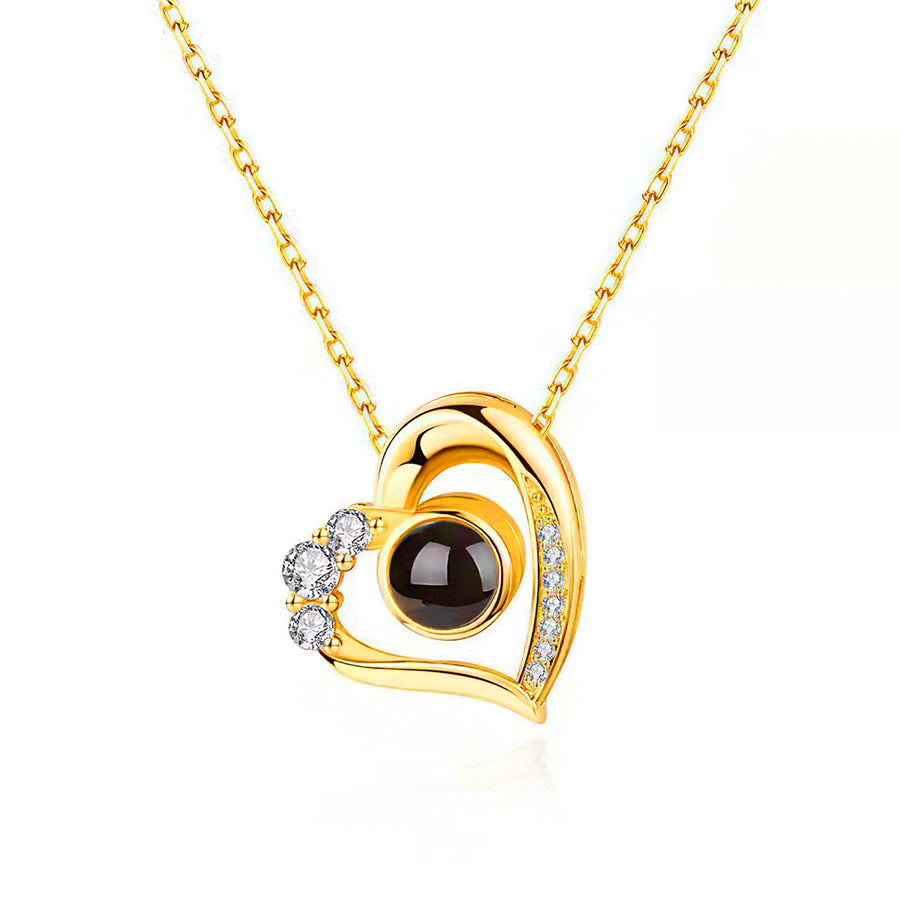 Personalized Heart Shaped Projection Necklace 925 Sterling Silver