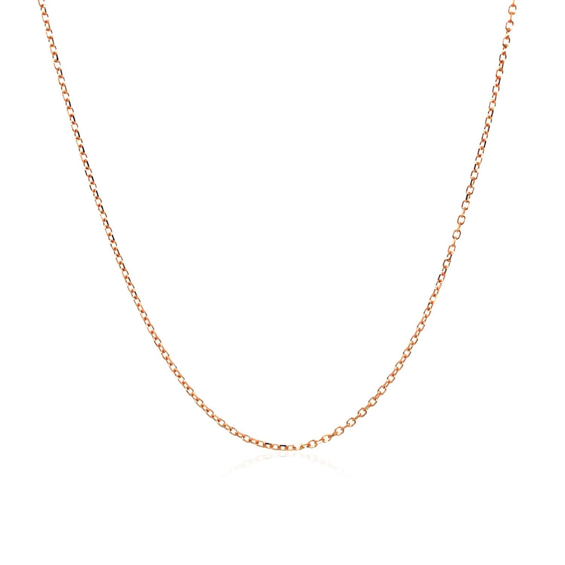 14k Pink Gold Diamond Cut Cable Link Chain (0.87 mm) - Coolpeacock