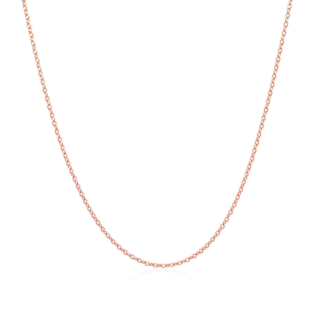 14k Pink Gold Oval Cable Link Chain (0.97 mm) - Coolpeacock