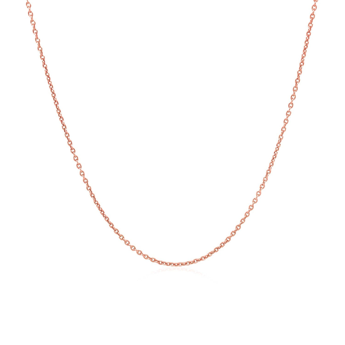 14k Pink Gold Round Cable Link Chain (1.10 mm) - Coolpeacock