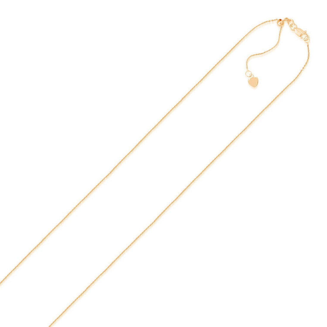 14k Rose Gold Adjustable Cable Chain (1.10 mm) - Coolpeacock