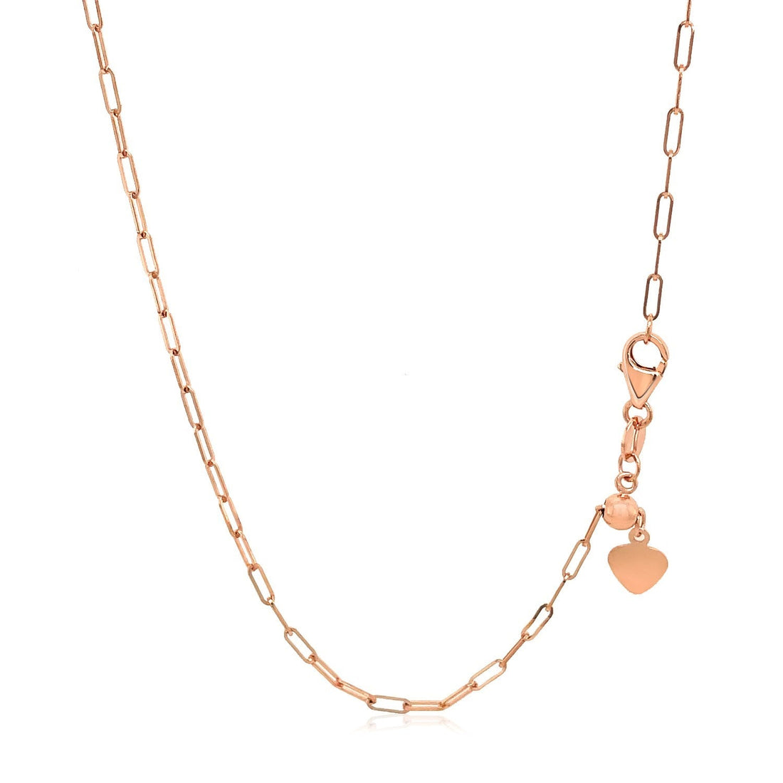 14k Rose Gold Adjustable Paperclip Chain (1.50 mm) - Coolpeacock