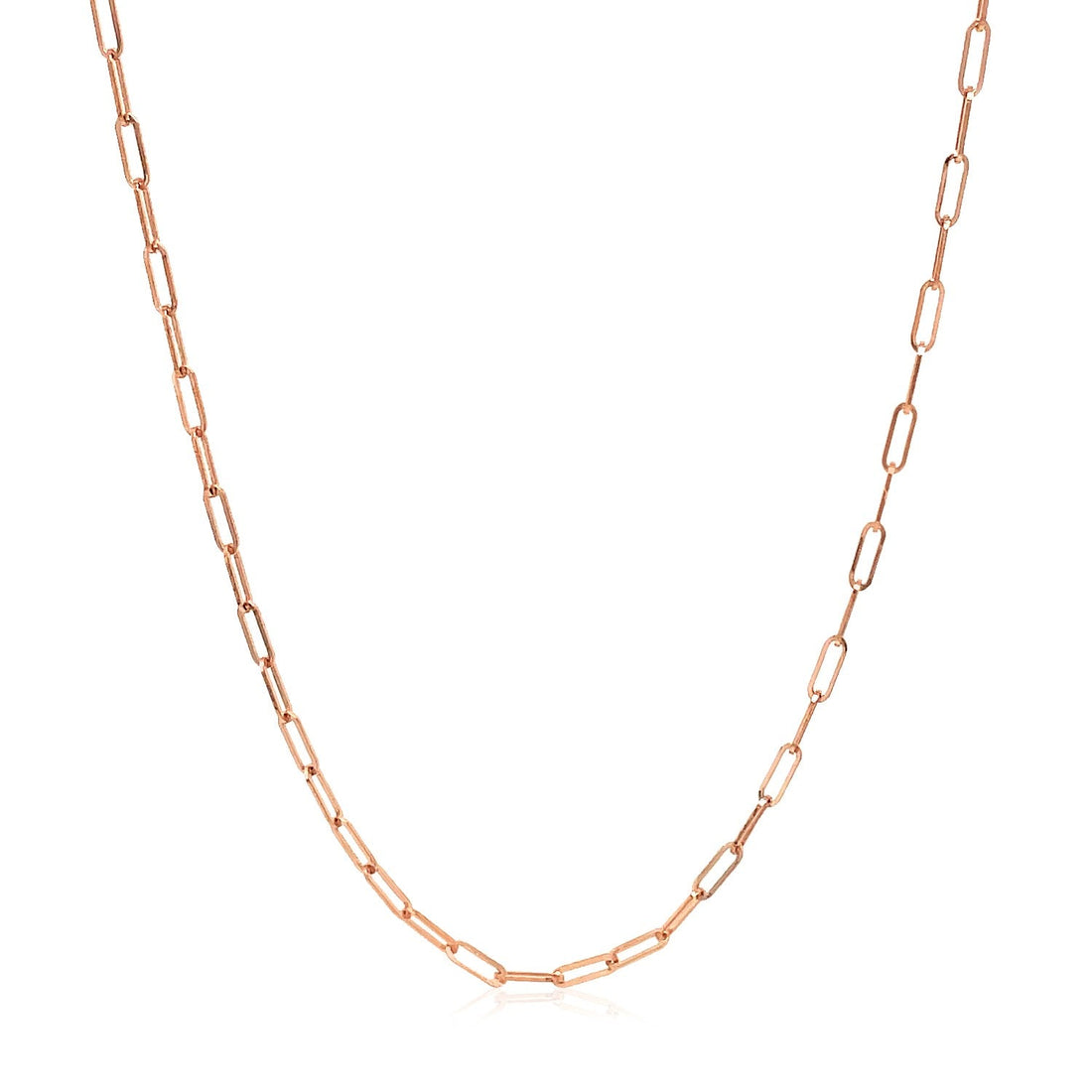 14k Rose Gold Adjustable Paperclip Chain (1.50 mm) - Coolpeacock