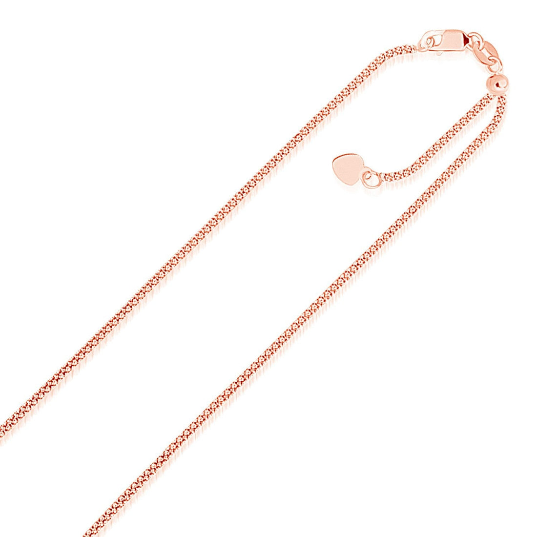 14k Rose Gold Adjustable Popcorn Chain (1.30 mm) - Coolpeacock