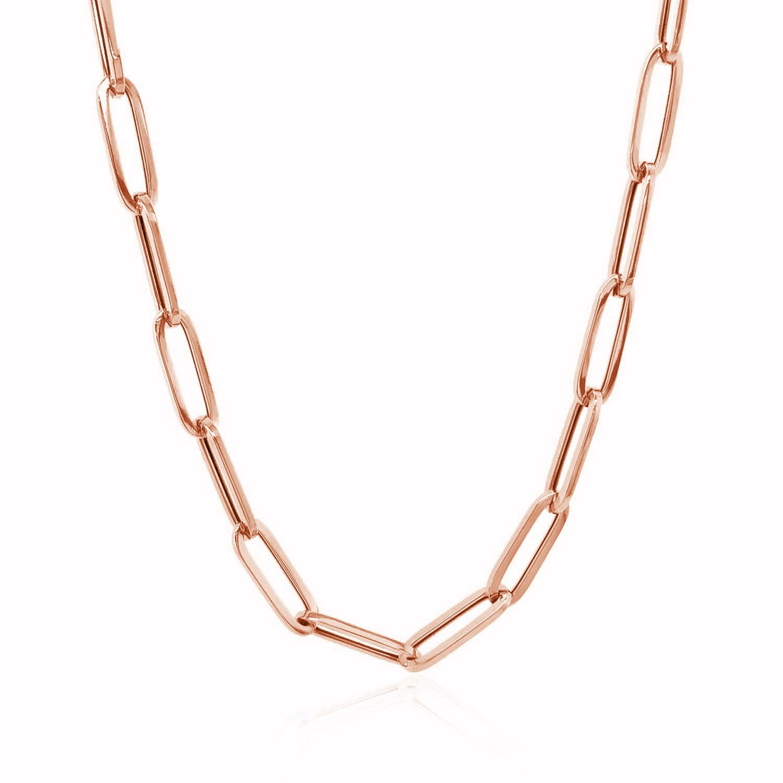 14K Rose Gold Bold Paperclip Chain (4.20 mm) - Coolpeacock