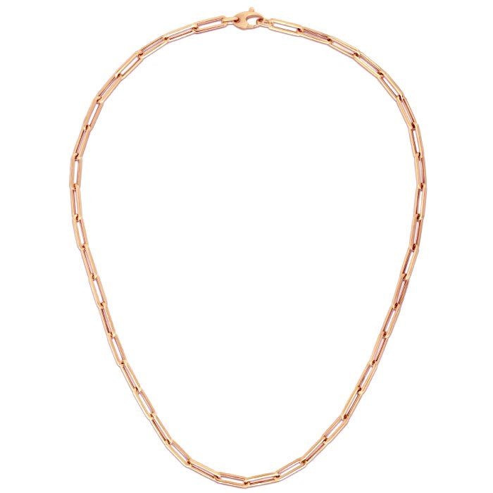 14K Rose Gold Bold Paperclip Chain (4.20 mm) - Coolpeacock