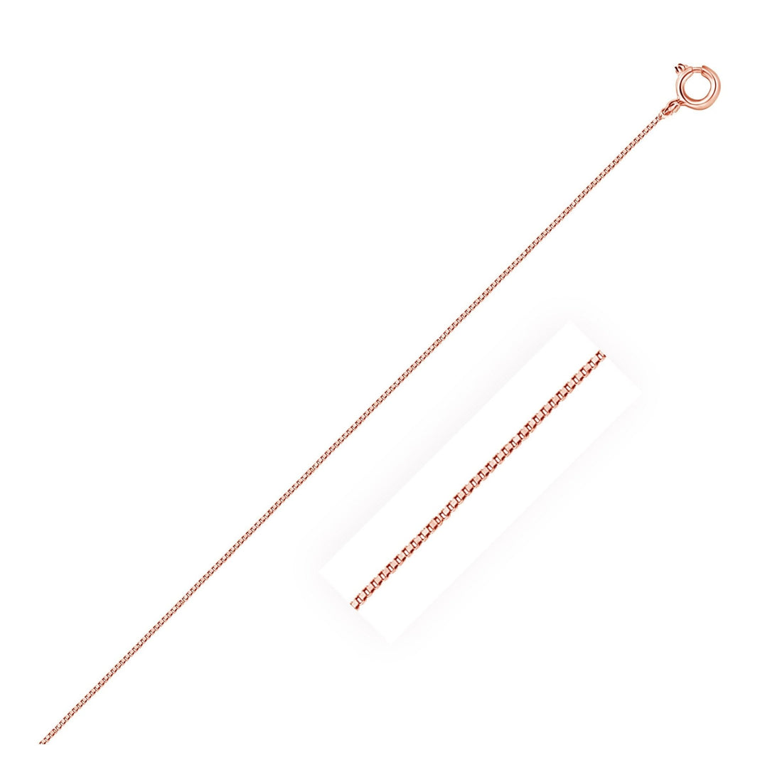 14k Rose Gold Classic Box Chain (0.45 mm) - Coolpeacock