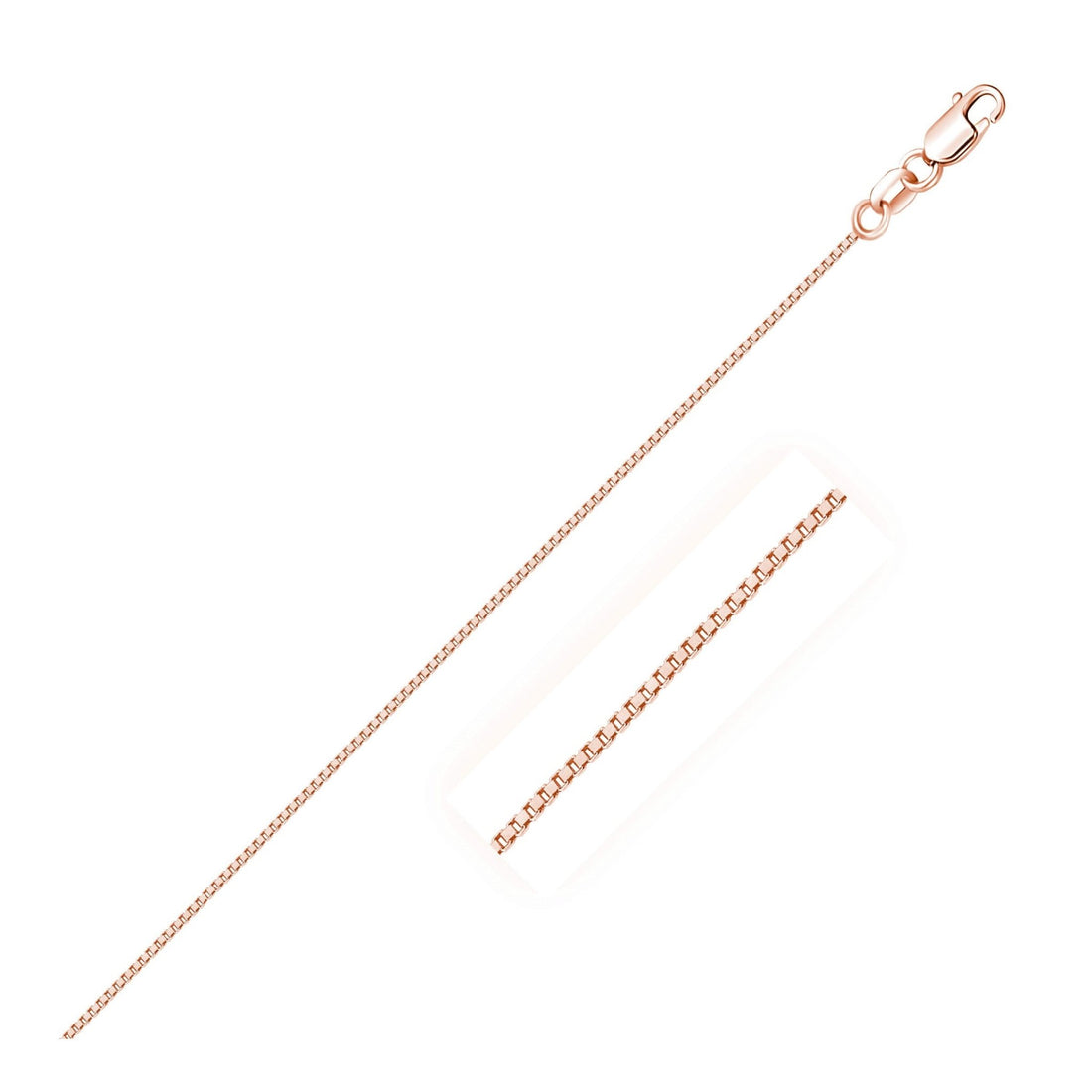 14k Rose Gold Classic Box Chain (0.60 mm) - Coolpeacock