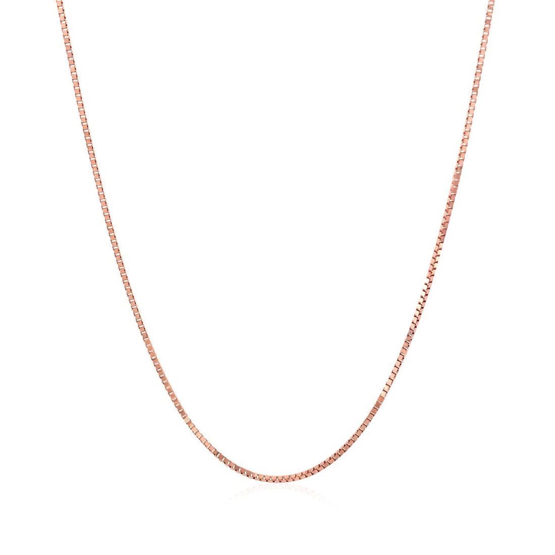 14k Rose Gold Classic Box Chain (0.73 mm) - Coolpeacock