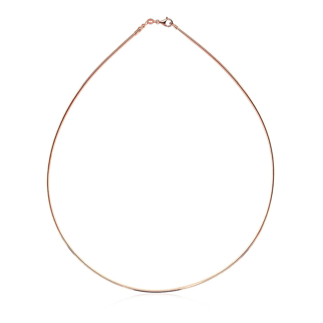 14k Rose Gold Necklace in a Round Omega Chain Style - Coolpeacock