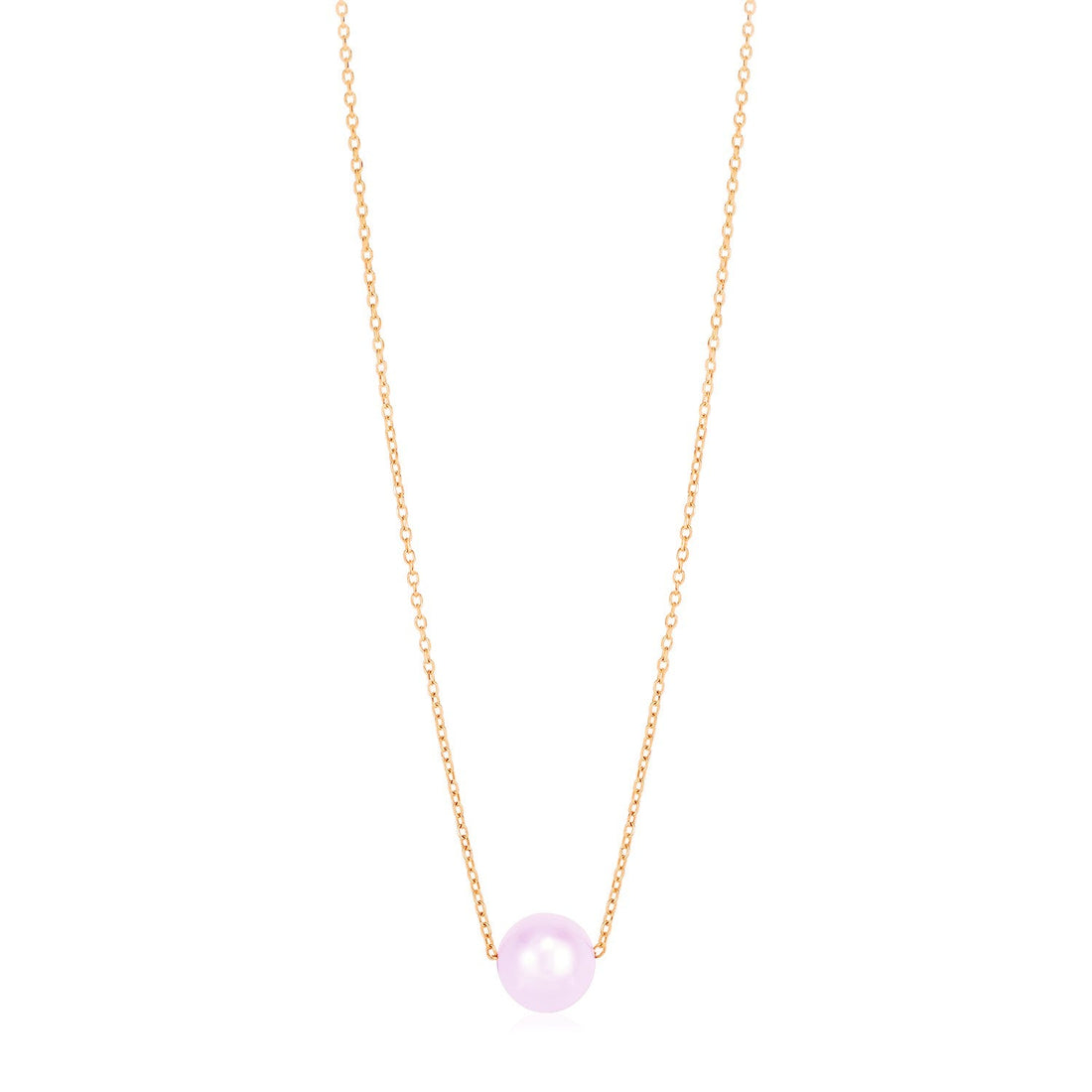 14k Rose Gold Pearl Solitaire Necklace - Coolpeacock