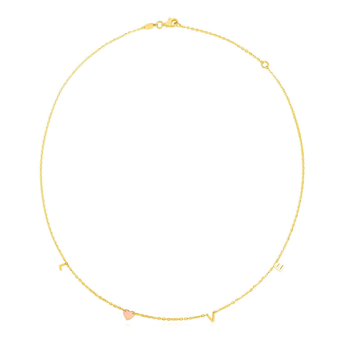 14k Two Tone Gold Love Necklace - Coolpeacock