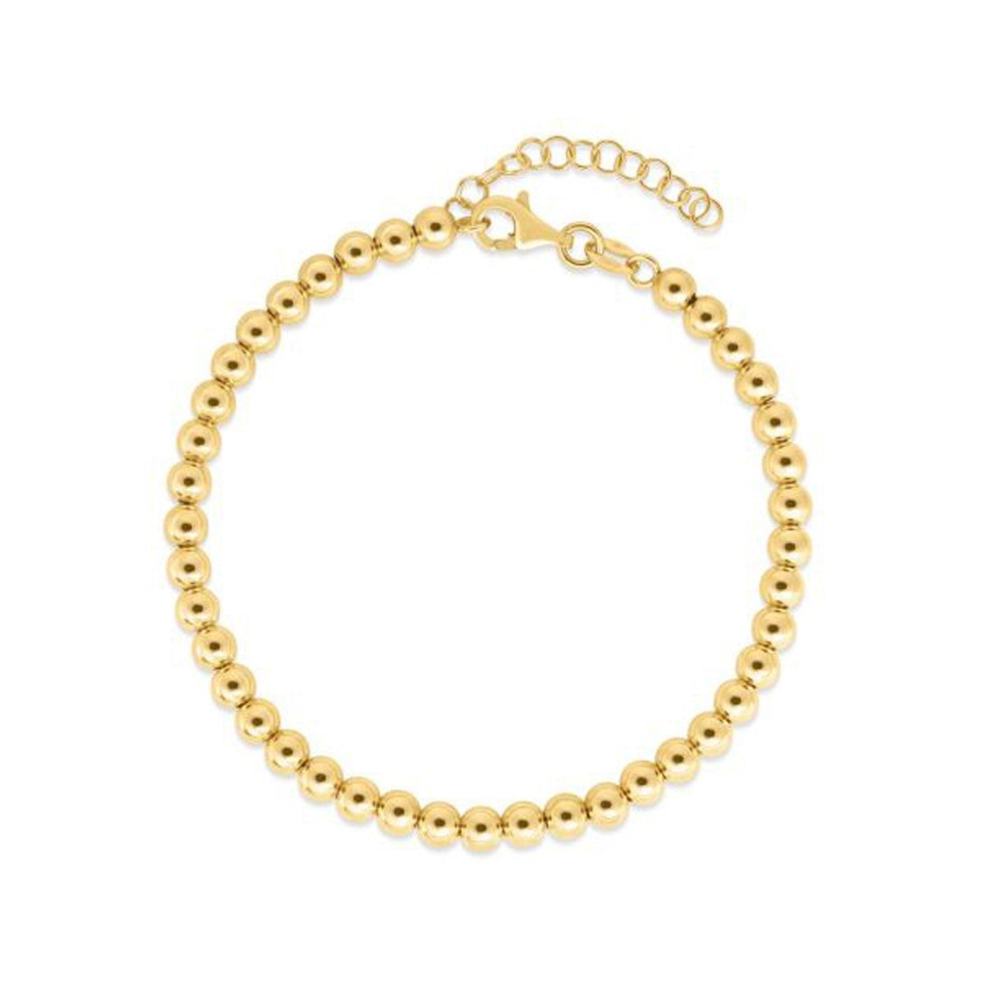 14k Yellow Gold Bead Chain Necklace(4mm) - Coolpeacock