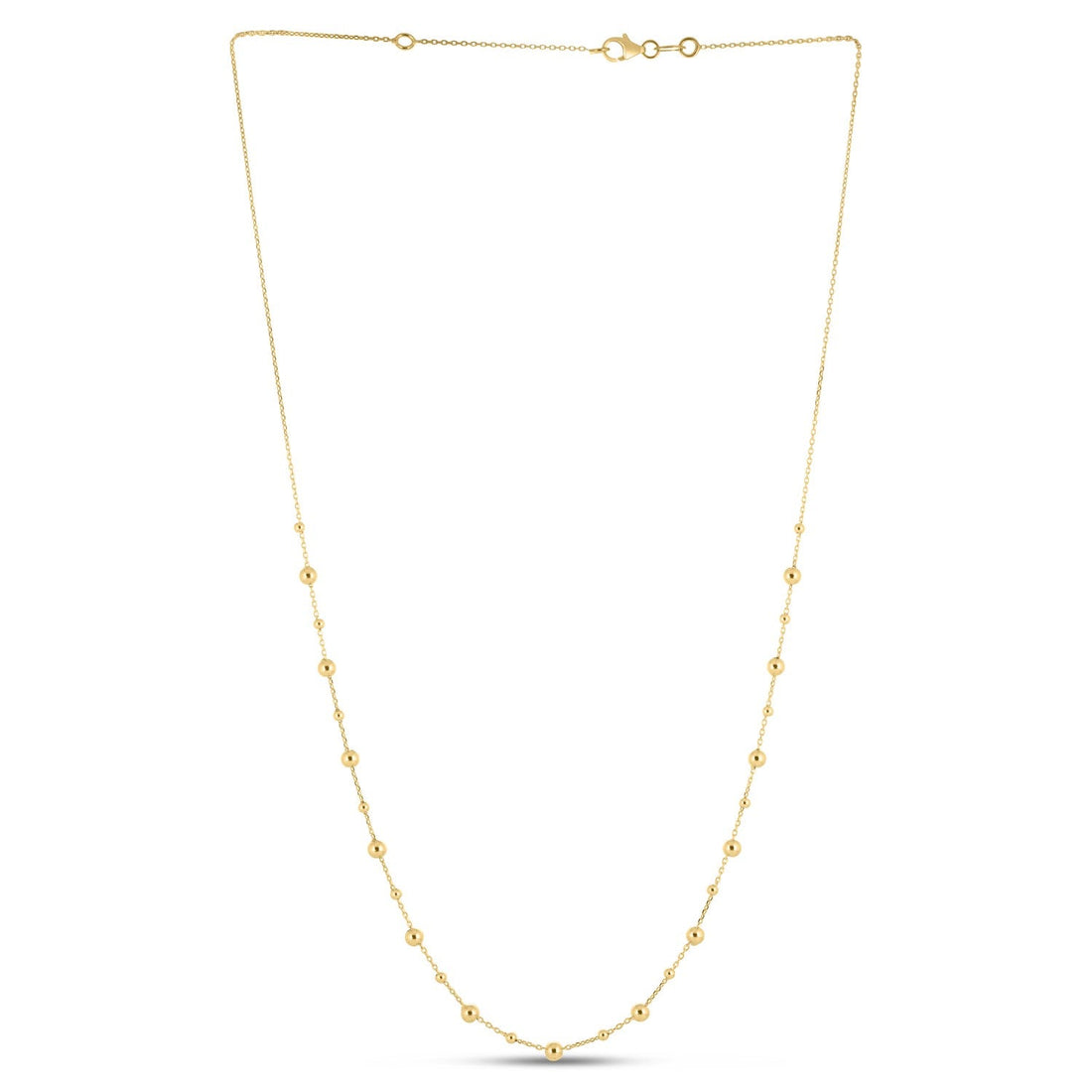 14k Yellow Gold Bead Necklace - Coolpeacock