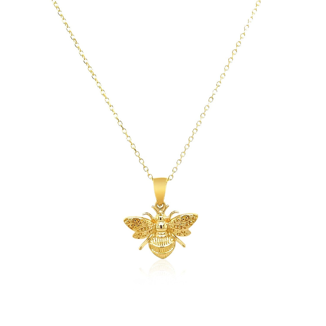 14K Yellow Gold Bee Necklace - Coolpeacock