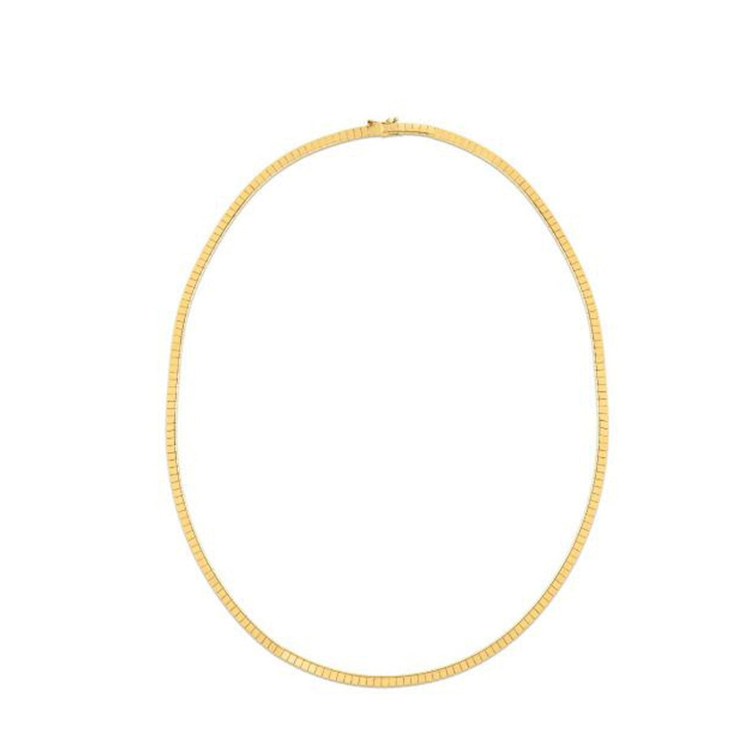 14k Yellow Gold Brick Omega Necklace - Coolpeacock