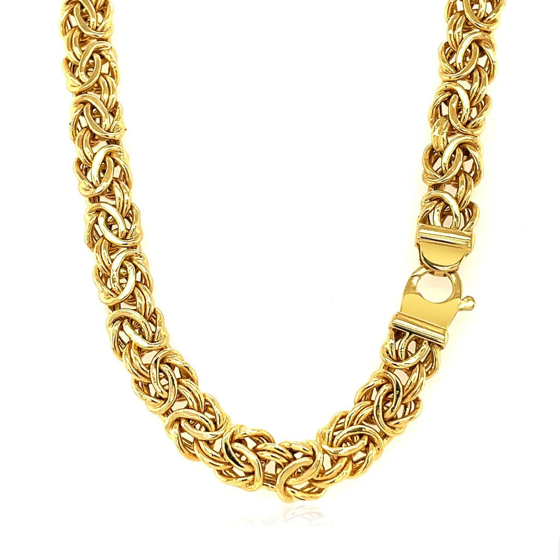 14k Yellow Gold Byzantine Motif Chain Necklace - Coolpeacock