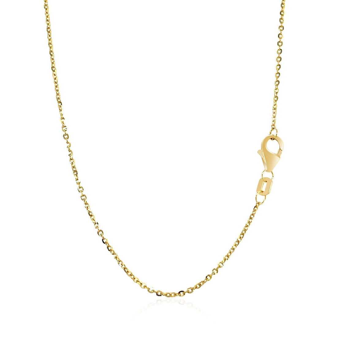 14k Yellow Gold Chain Necklace with a Shiny Flat Bar - Coolpeacock