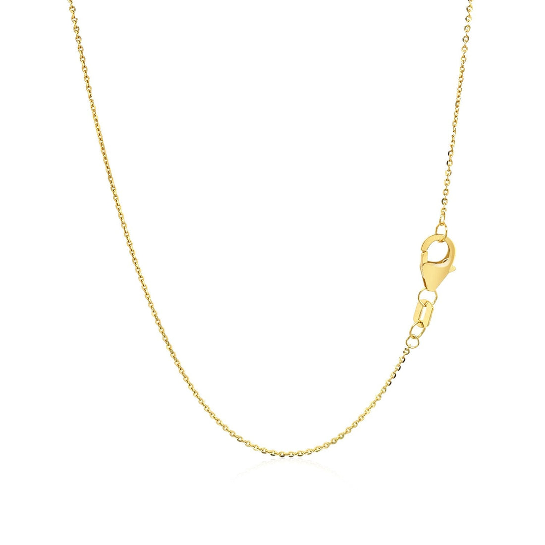 14k Yellow Gold Chain Necklace with Sliding Puffed Heart Charm - Coolpeacock