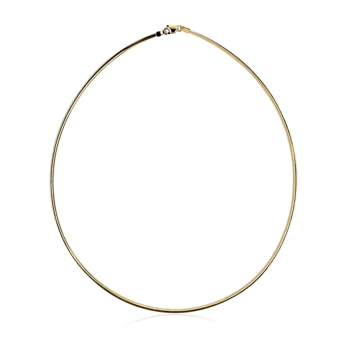 14k Yellow Gold Classic Omega Style Necklace (2.00 mm) - Coolpeacock