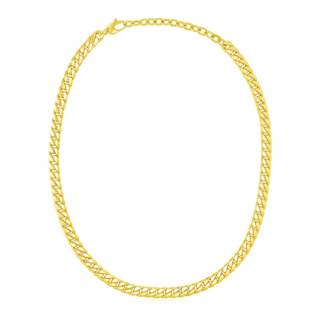 14k Yellow Gold Cuban Chain Choker Necklace - Coolpeacock