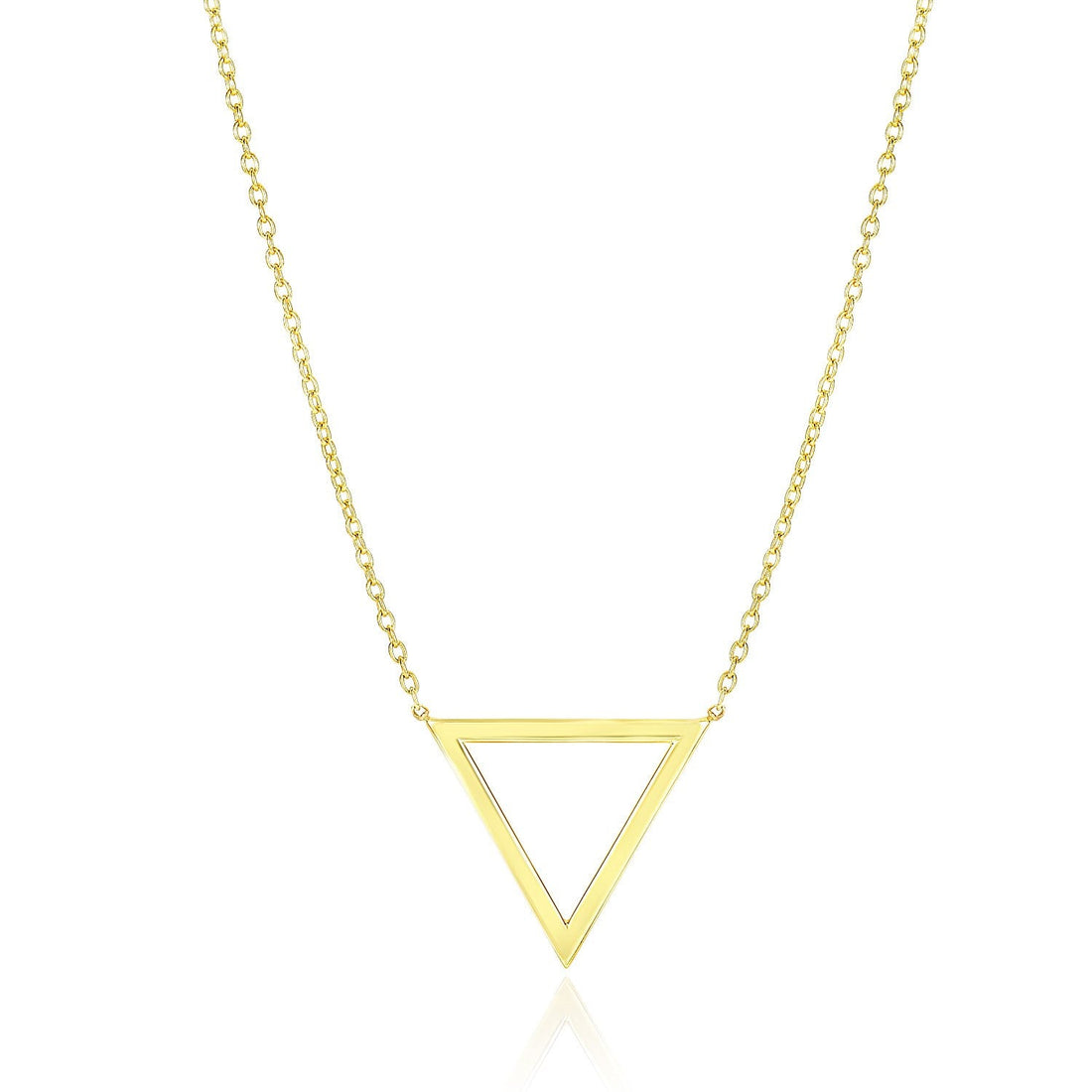 14k Yellow Gold Delta Symbol Chain Necklace - Coolpeacock