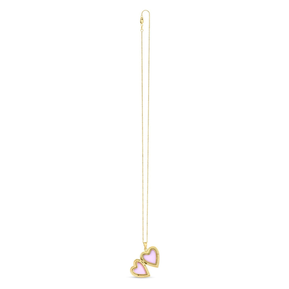 14k Yellow Gold Diamond Heart Locket Necklace - Coolpeacock