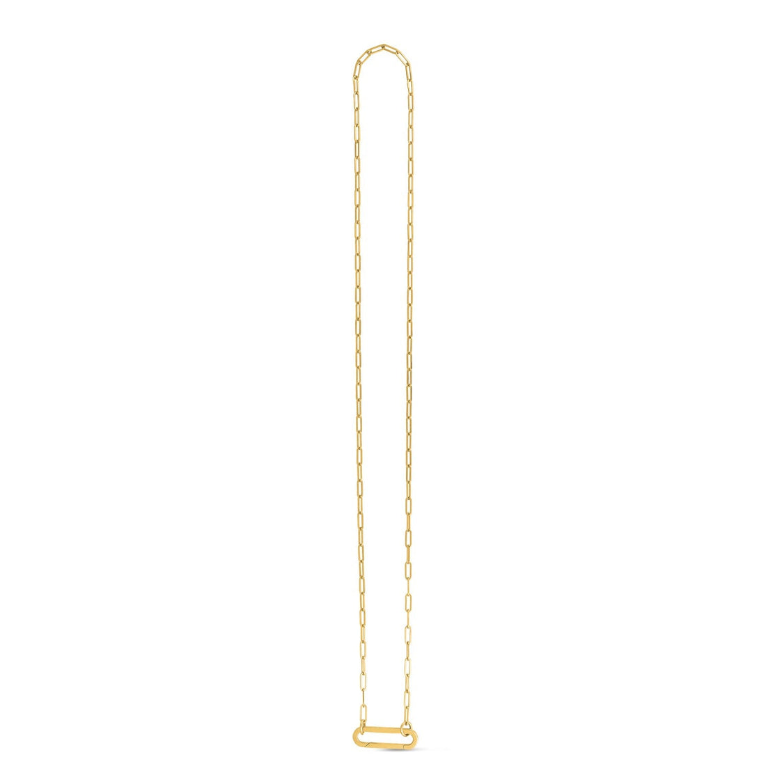 14k Yellow Gold Elongated Link Paperclip Necklace - Coolpeacock