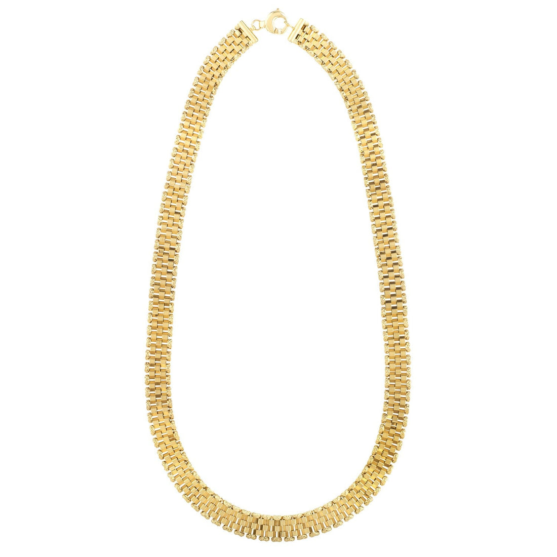 14k Yellow Gold Faceted Panther Link Chain Necklace - Coolpeacock