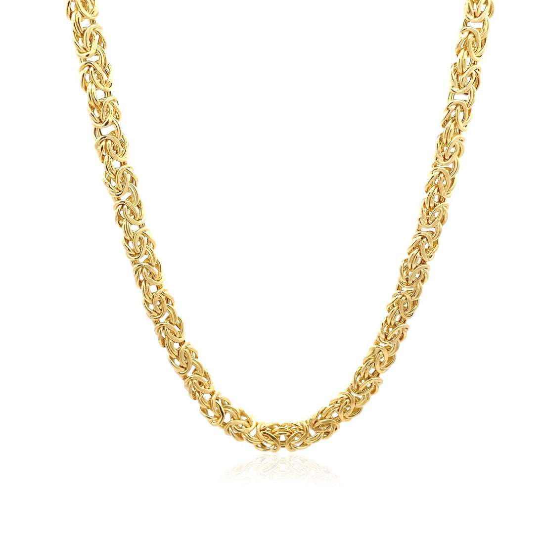 14k Yellow Gold Fancy Byzantine Chain Necklace - Coolpeacock