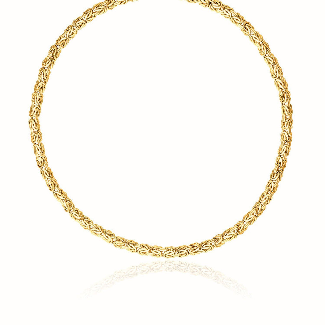 14k Yellow Gold Fancy Byzantine Chain Necklace - Coolpeacock