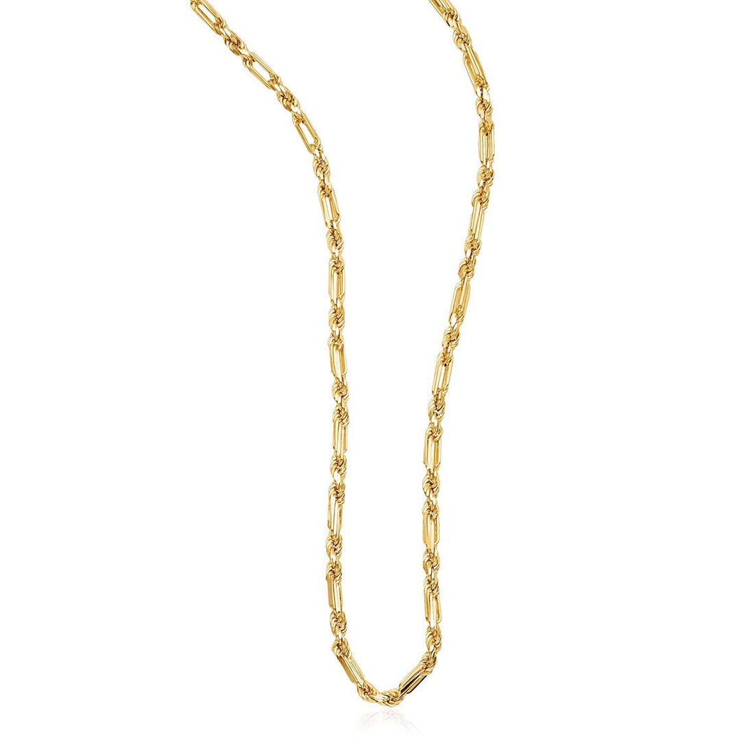 14k Yellow Gold Figaro Chain Necklace - Coolpeacock